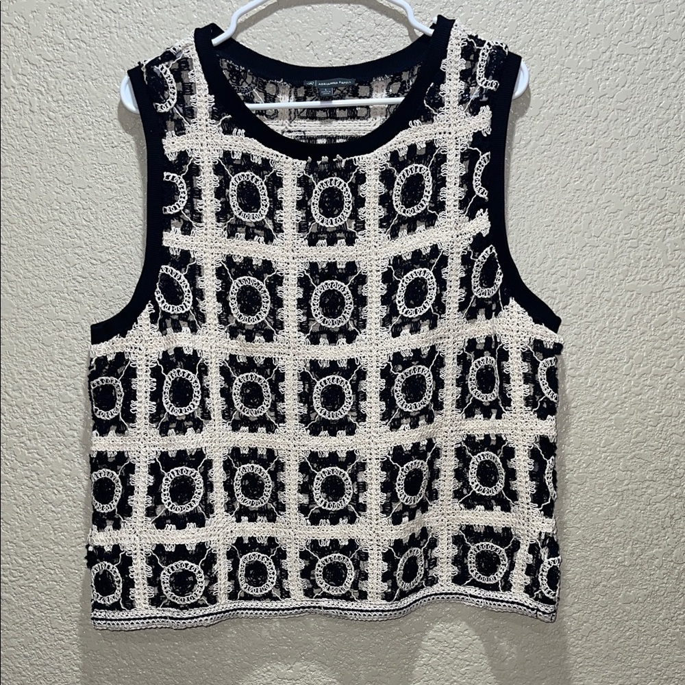 Adrianna Papell Monochrome Patterned Tank Top